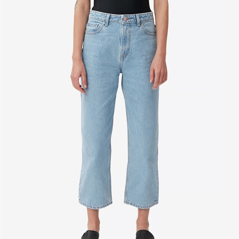 Ganni Misy Jeans Light Blue High-Rise Straight-Leg